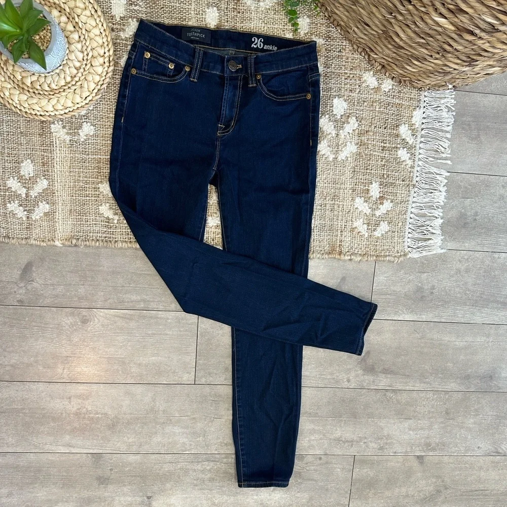 J. Crew Women’s Toothpick Skinny Ankle Jeans Size 26 Dark Blue Jeans Like New